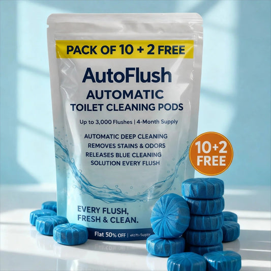 🔵 AutoFlush Automatic Toilet Cleaning Pods (50% Off - Flash Deal) ✨